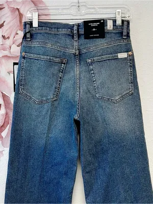 7 For All Mankind Ultra Hi Rise Wide Leg Jo Petite New With Tags Sea Level 28 thumbnail 10
