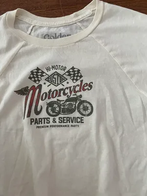 PacSun NWOT Golden Hour motorcycle parts and service graphic cropped baby tee thumbnail 3