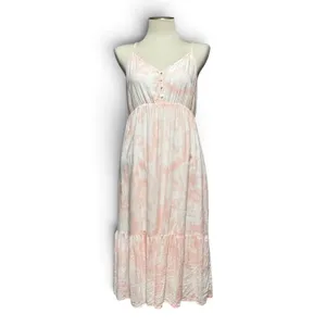 Rails Delilah Peach Pink Tie Dye Linen Sleeveless Midi Dress Revolve Medium thumbnail 2
