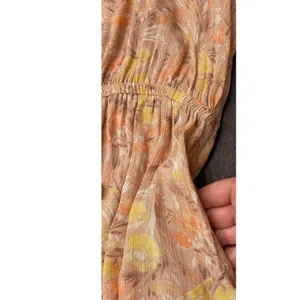 Cozy Co Boho Peach Long Sleeve Mini Dress Pockets Large Prairie Soft Girl Flowy‎ thumbnail 9