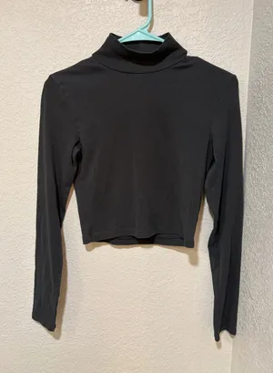 ZARA Long Sleeve Turtleneck Black thumbnail 1