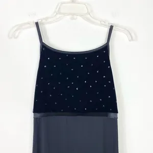 Vintage 90’s Byer Too! Black Velvet Sparkly Maxi Formal Party Dress Size S thumbnail 5