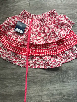 NEW Roller Rabbit x Target Red White Floral Gingham Smocked Waist Tiered Mini XS thumbnail 8