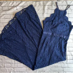 LULUS Zenith Navy Blue Lace Maxi Dress Large Event Party Long Sexy Gown thumbnail 3