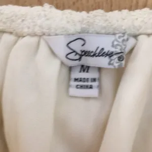 New Speechless Lacey Strapless Dress with Belt Super Sexy Ivory/Cream Medium thumbnail 5