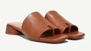 NEW Franco Sarto Loran Sandals in Brown Leather Size 8.5 Wide thumbnail 1