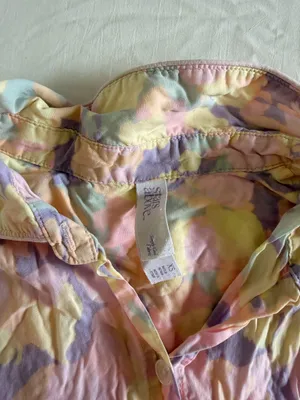 Target multicoloured tie-dye button-up pajama set Size XS #tie-dye #romper thumbnail 4