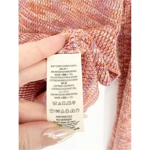 Free‎ People Making Memories Collared Sweater Women's Size L Orange Preppy thumbnail 8
