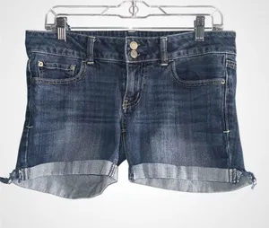 American Eagle Outfitters Artist Blue Denim Cuffed Jean Shorts Size 6 thumbnail 1