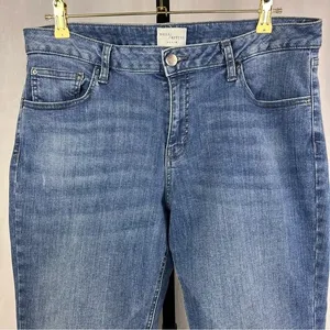 Daily Ritual Girlfriend Jeans Womens Plus 32 Blue Straight Leg Stretch Cropped thumbnail 4