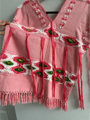 Mexican Huipil Pink Shirt thumbnail 3