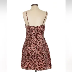 NWT Superdown Revolve‎ Kensley High Slit Pink Leopard Slip Dress Small thumbnail 10