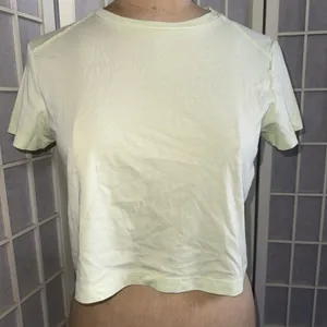 Victoria's Secret VS PINK Cotton Basic Light Green Crop Top Tee Shirt Sz XS NWT thumbnail 2