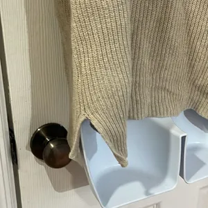 Madewell Sweater Women Beige Knit Cotton Blend Long Sleeve Slit‎ Pullover size S thumbnail 4