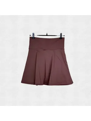 Mocha Brown Golf Skort Small Stretchy Mini Tennis Skirt Slit Athleisure Preppy thumbnail 7