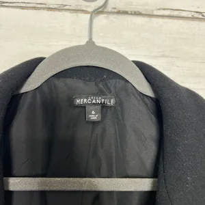 J.Crew Mercantile Black Wool Blend Zip Front Coat Women’s Size 6 thumbnail 4