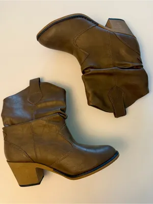 Charles Albert Taupe Slouchy Ankle Booties thumbnail 1