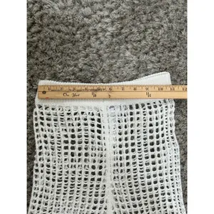 Polly Crochet Open Knit Pants Women’s Size 4 Wide Leg White Beachy Coastal thumbnail 6