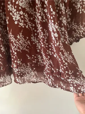 Altar'd State Brown White Floral Mini Dress Medium Fall Romantic Going Out thumbnail 5
