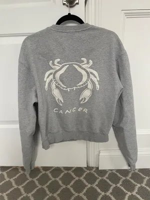 Good American Oversized Zodiac Cancer Boyfriend Sweatshirt Size 1! thumbnail 4