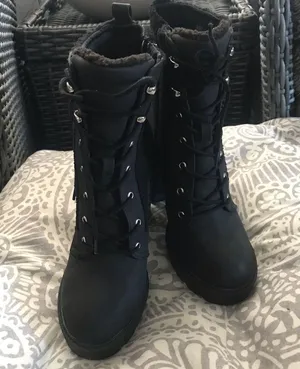 New Dolce Vita Dixy Faux Shearling Trim Heel Platform Boots thumbnail 8