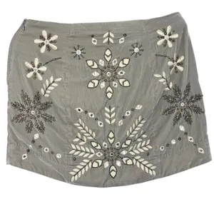 Free People Women Bright Lights Velvet Beaded Mini‎ Skirt 12 Boho Festival Lined thumbnail 5
