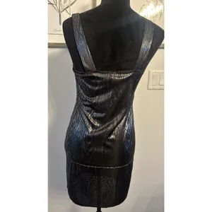 Vtg Y2K Wet Seal Metallic Party Mini Dress Festival Rave Futuristic Cyber Medium thumbnail 2