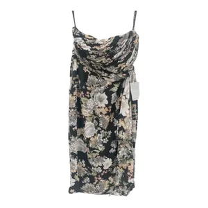 LAVISH‎ ALICE Black Floral Asymmetrical Ruffle Strapless Dress Size US 8 NEW thumbnail 5