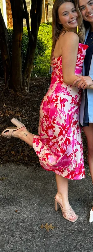 Hello Molly Semi-formal Dress | floral | pink and red | XS thumbnail 2