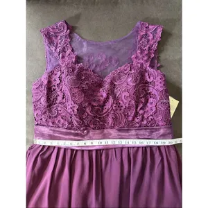 Women’s Purple Lace Bodice Full Length Formal Bridesmaid Dress Size 18 NWT thumbnail 8