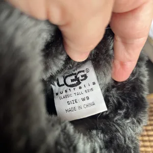 UGG Classic Tall Winter Snow Boots Women's size 9 Black Suede Sheepskin S/N 5815 thumbnail 8