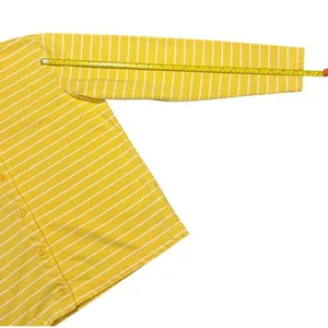 Vintage Lands' End‎ Direct Merchant Yellow White Stripe Button Down Shirt Small thumbnail 6