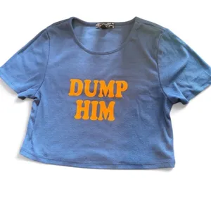 Dump Him Crop Top Blue thumbnail 1
