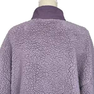 PacSun Cozy Hiker Oversized Purple Sherpa Jacket Women’s Size M Teddy Boyfriend thumbnail 8