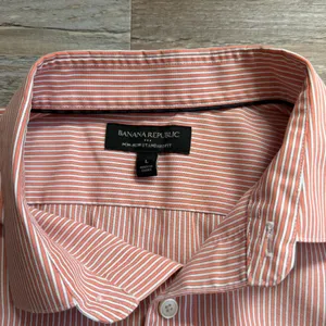Banana Republic Orange Striped Button Down Shirt L thumbnail 3