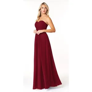 Azazie Yazmin Burgundy A-line Sweetheart Chiffon Dress Formal Gown, approx sz 2 thumbnail 2