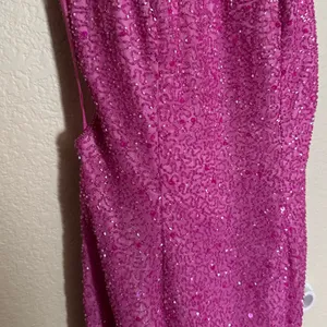 Vintage Y2K Scala Silk Beaded Formal Prom Gown Sz XS‎ in Pink Open Low Back thumbnail 5