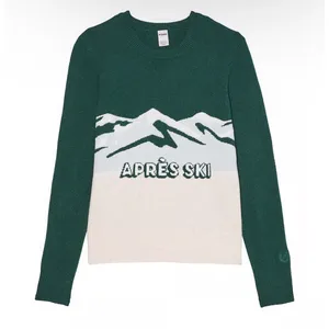 Victoria's Secret PINK Apres Ski Mountain Graphic Crewneck Sweater Green XS NWT thumbnail 2