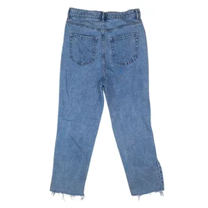 PacSun High‎ Rise Straight Jeans Women 30x27 Blue Button Fly Raw Hem 90s Mom thumbnail 2