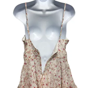 Alter'd State Women Babydoll Cottage Romper‎ M Ivory Pink Floral Ruffle Romantic thumbnail 6