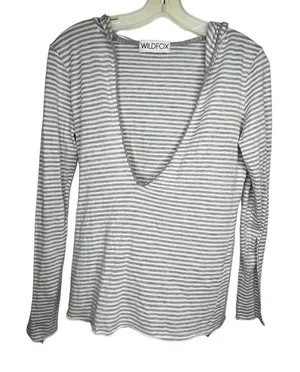 Wildfox Striped Hoody Shirt nwot thumbnail 1