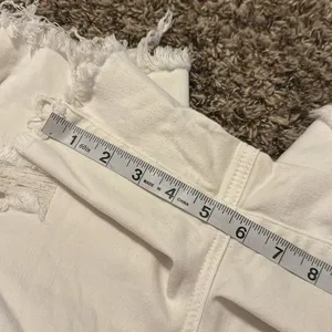 American Eagle Curvy Hi-Rise Shortie Jean Shorts 18 White thumbnail 9