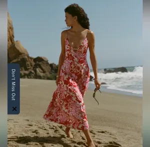 NWT Abercrombie Red Floral Maxi Dress thumbnail 8