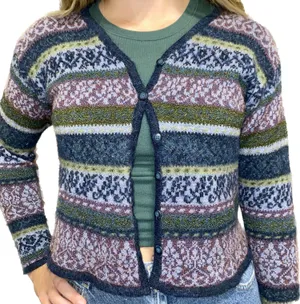 Vintage Pattern Cardigan Sweater Multiple thumbnail 2