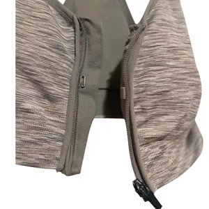 Avia Women's Beige Padded Razorback Front Zip Sports Bra Size L thumbnail 4