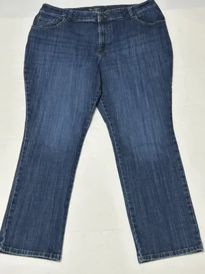 Lee Jeans Womens 20W Medium Relaxed Fit Straight Leg Mid Rise Dark Wash Denim thumbnail 1