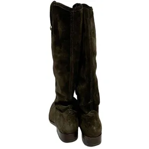Frye Melissa Button Green, Fatigue Suede Tall Riding Boots 6 thumbnail 6