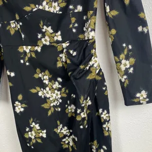 Reformation Floral Sweetheart Neck Midi Dress Long Sleeve Side Slit Size 6 . thumbnail 5