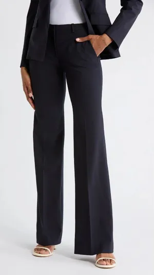 NWT THEORY Demitria in Nocturne Navy Classic Suit Wool Trouser Pants 12 x 34 ½ thumbnail 1