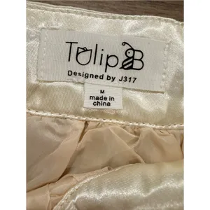 Ivory Swiss Dot Mesh Overlay Mini Skirt NWT Size Medium‎ Tulip B coquette thumbnail 3
